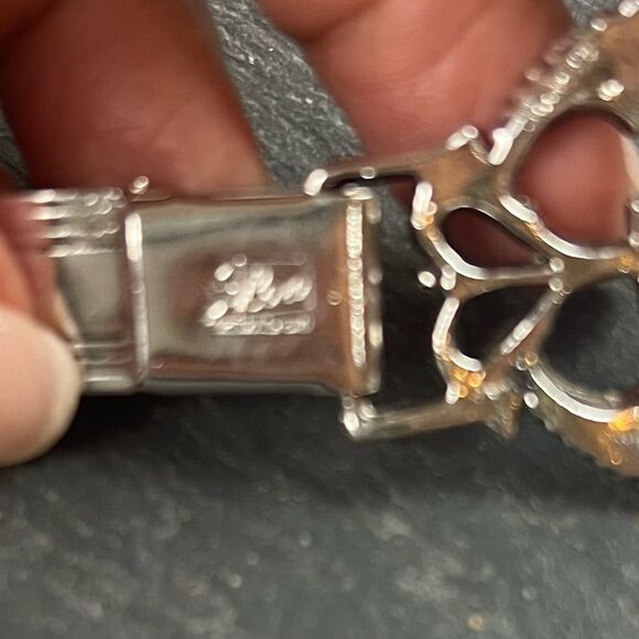 1940's Coro Pegasus Silver Tone Roco Style Link Bracelet - Picture 8 of 9